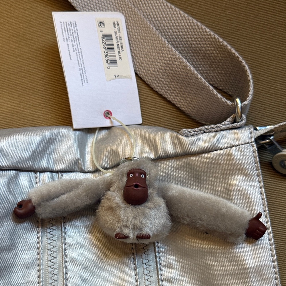 Kipling Shimmering Silver Crossbody Bag - Picture 5 of 6